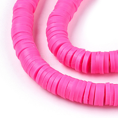 Flat Round Handmade Polymer Clay Beads CLAY-R067-6.0mm-31-1