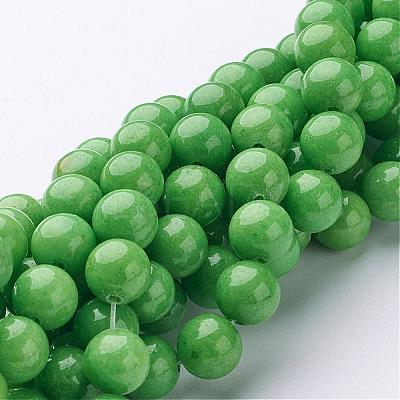 Natural Mashan Jade Round Beads Strands G-D263-8mm-XS17-1