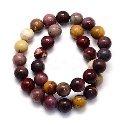 Natural Mookaite Round Beads Strands G-O047-12-6mm-1