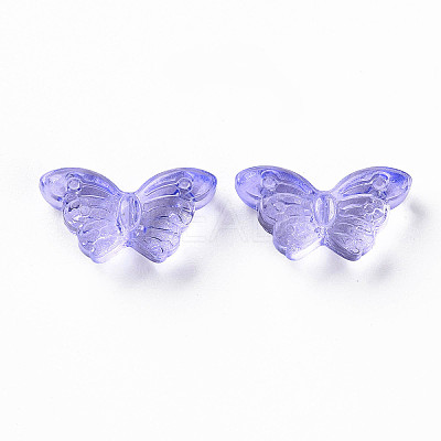 Transparent Spray Painted Glass Beads LS-GLAA-S190-018A-06-1