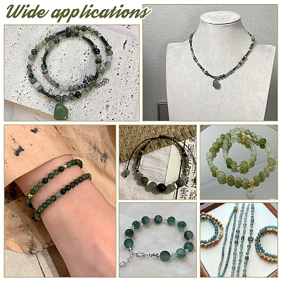 2 Strands Natural Green Rutilated Quartz Beads Strands G-NB0004-73-1
