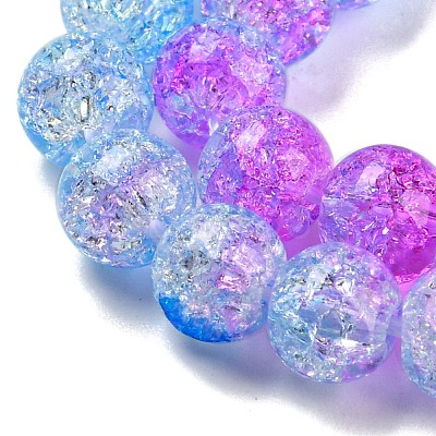 Spray Painted Crackle Glass Beads Strands DGLA-C002-6mm-05-1