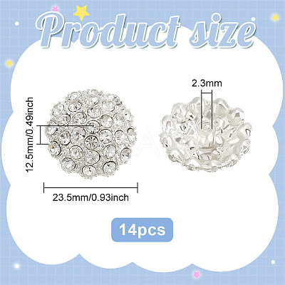 14pcs 1-Hole Alloy Shank Button FIND-FG0003-17A-1