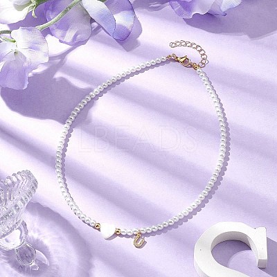 Brass Micro Pave Grade AAA Cubic Zirconia Letter Pendant Necklaces NJEW-JN04771-21-1