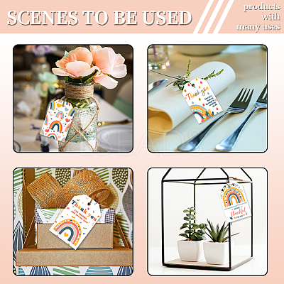 120Pcs 4 Styles Sunflower Paper Thank You Gift Tags CDIS-WH0038-08-1