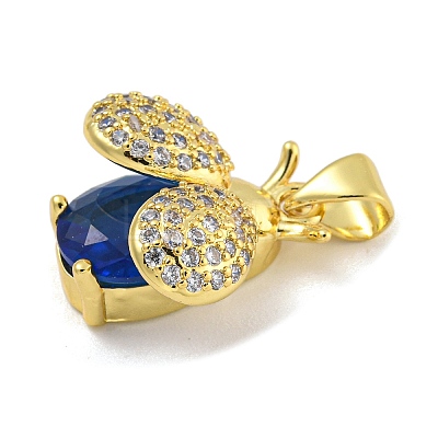 Rack Plating Brass Micro Pave Cubic Zirconia Pendants KK-I718-11G-1