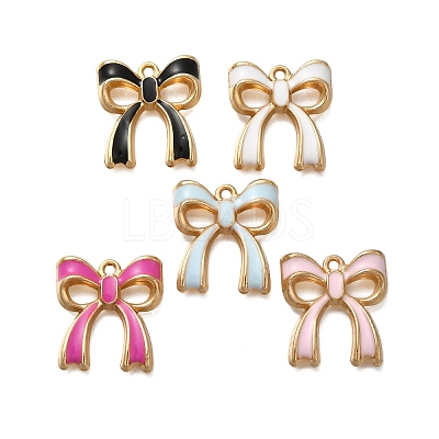 Rack Plating Alloy Enamel Pendants ENAM-S021-04G-A-1