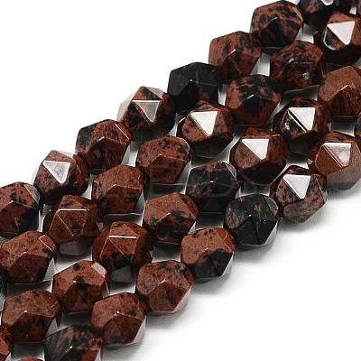 Natural Mahogany Obsidian Beads Strands G-S149-15-6mm-1