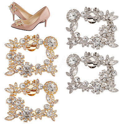 4Pcs 2 Colors Glass Rhinestone Shoe Decoration FIND-GO0002-28-1