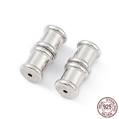 Anti-Tarnish Rhodium Plated 925 Sterling Silver Screw Clasps STER-K173-06P-1