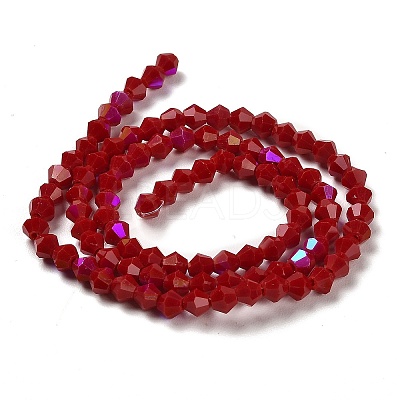 Opaque Solid Color Electroplate Glass Beads Strands GLAA-F029-P4mm-D01-1