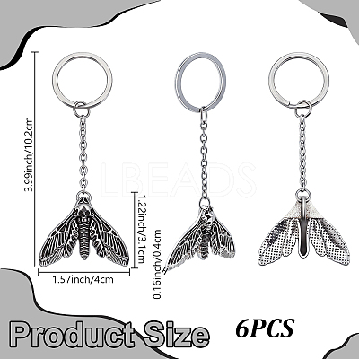6Pcs Alloy Pendants KEYC-CA00014-1