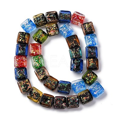 Handmade Dichroic Foil Glass Beads Strands DICH-U001-07L-1