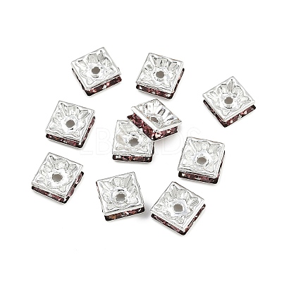 Brass Rhinestone Spacer Beads RSB074NF-17S-1