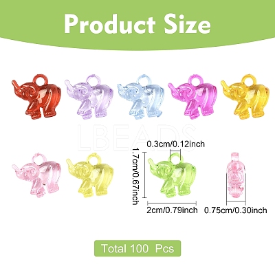 100Pcs Transparent Acrylic Pendants TACR-YW0003-27-1