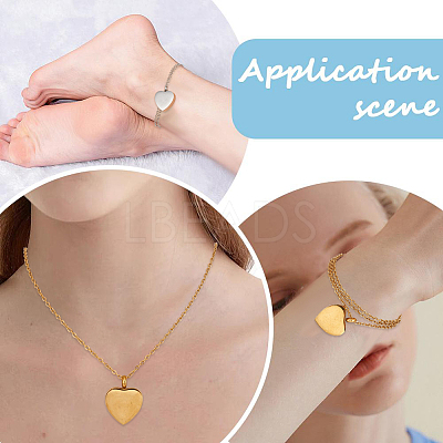 2Pcs 2 Colors Stainless Steel Heart Cinerary Casket Pendant Necklaces NJEW-CN0001-26-1