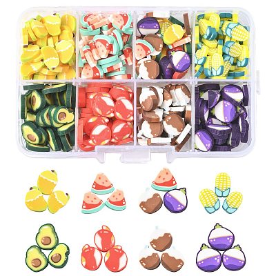 56G 8 Styles Handmade Polymer Clay Cabochons CLAY-FS0001-48-1