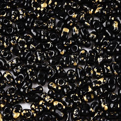 Picasso Spray Painted Glass Seed Beads SEED-T006-04-40-1