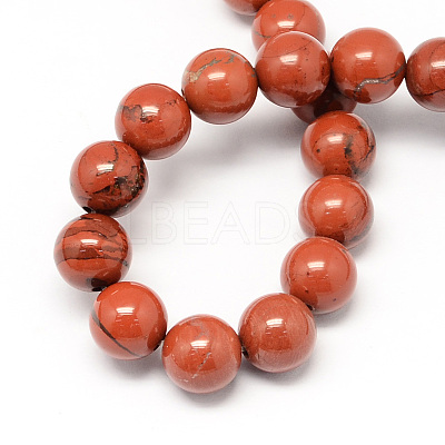 Natural Red Jasper Bead Strands G-R193-11-10mm-1