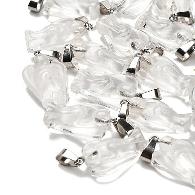 Synthetic Watermelon Stone Glass Pendants G-B127-10P-19-1