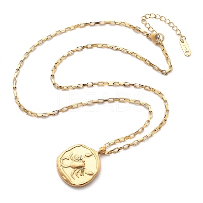 304 Stainless Steel Constellation Pendant Necklaces LS-NJEW-K392-01G-08-1