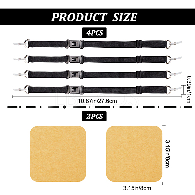 4Pcs Nylon Adjustable Sports Eyeglass Strap with Buckle AJEW-GF0006-70-1