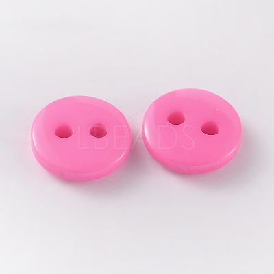 2-Hole Flat Round Resin Sewing Buttons for Costume Design BUTT-E119-24L-06-1