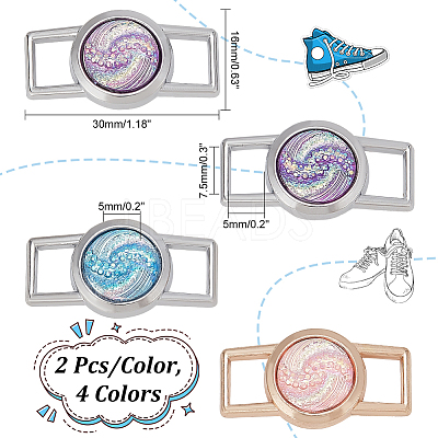 8Pcs 4 Colors Alloy & Resin Shoelace Charms FIND-PH0017-50-1