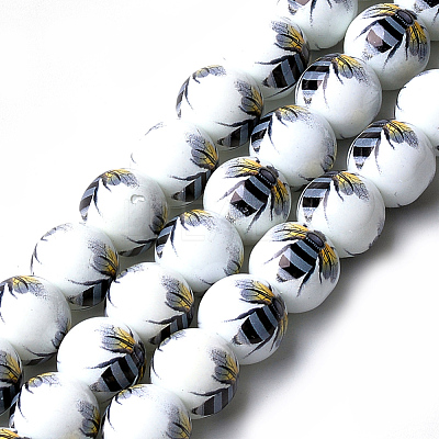 Printed & Spray Painted Glass Beads GLAA-S047-01A-1