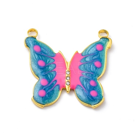 304 Stainless Steel Enamel Pendants STAS-S163-01B-G-1