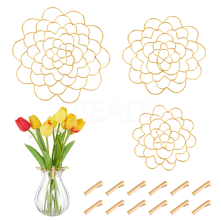 3Pcs 201 Stainless Steel Flower Arrangement Insert Lids DIY-UN0005-92G-1