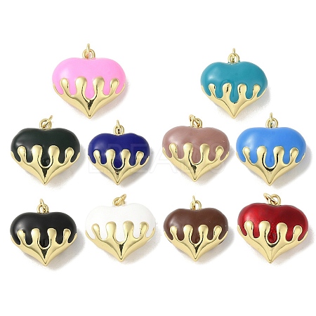 Rack Plating Brass Enamel Pendants KK-S366-05G-1