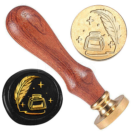 Golden Plated Brass Sealing Wax Stamp Head AJEW-WH0208-950-1