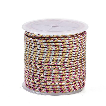 11M Polyester Braided Cord with Cotton Core & Metallic Thread OCOR-Z006-01-24-1