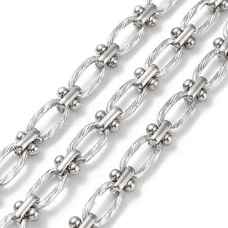 304 Stainless Steel Oval & Knot Link Chains CHS-B005-03P-1