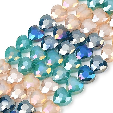 Electroplate Transparent Glass Beads Strands GL-CBADAFE-01J-1