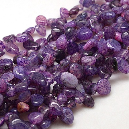 Natural Nuggets Crackle Agate Beads Strands G-P032-05-1