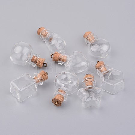 Glass Bottle Pendants X-PALLOY-JF00247-1