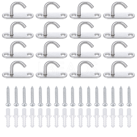 16Pcs Stainless Steel Hooks STAS-GO0001-37-1