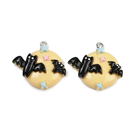 Halloween Opaque Resin Pendants RESI-C062-02E-1