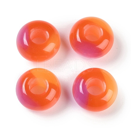 Triple Color Resin European Beads RESI-F055-06D-1