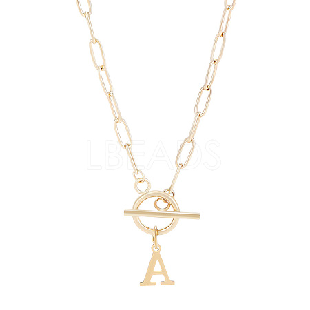 304 Stainless Steel Letter Pendant Necklaces NJEW-LP0001-52A-G-1