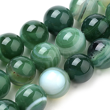 Natural Striped Agate/Banded Agate Beads Strands X-G-S259-04E-8mm-1
