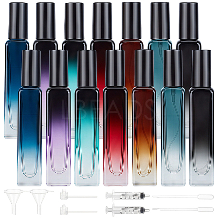 14Pcs Rectangle Gradient Glass Spray Bottle AJEW-GO0005-86-1