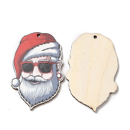 Single Face Christmas Printed Wood Big Pendants WOOD-D025-26-1