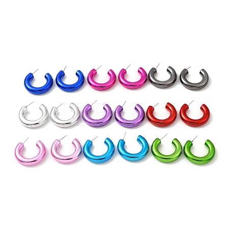 Ring Acrylic Stud Earrings EJEW-P251-07-1