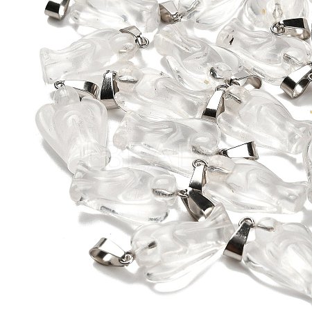 Synthetic Watermelon Stone Glass Pendants G-B127-10P-19-1