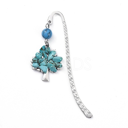 Tibetan Style Alloy Bookmarks AJEW-JK00158-07-1