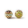Brass & Alloy & Rhinestone Enamel Beads RB-CBA973B-11B-G-2