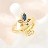 Brass Pave Cubic Zirconia Cuff Open Rings CU-CBACDF6-08G-02-2